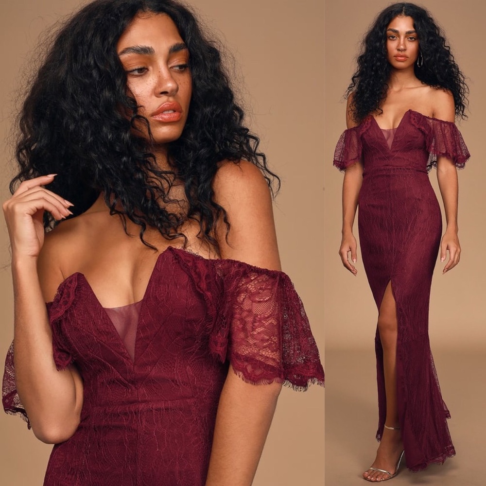 Lulus Caught in a Daydream Lace Maxi Dress NWT